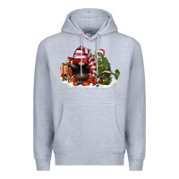 Heather Grey christmas gnome and tree Premium Hoodie - FaDigitalArtStudio