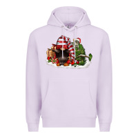 Lilac christmas gnome and tree Premium Hoodie - FaDigitalArtStudio