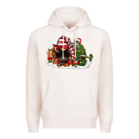 Pale Pink christmas gnome and tree Premium Hoodie - FaDigitalArtStudio