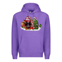 Purple christmas gnome and tree Premium Hoodie - FaDigitalArtStudio