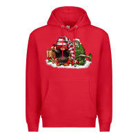 Red christmas gnome and tree Premium Hoodie - FaDigitalArtStudio