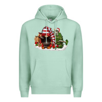 Seafoam christmas gnome and tree Premium Hoodie - FaDigitalArtStudio