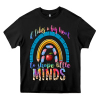 Black it takes a big heart to shape little Heavy Core Tee - NancyCooperArtShop