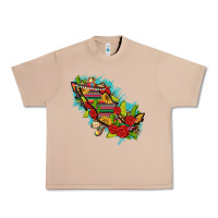 Burro Mexico Map with Leopard and Sunflowers Urban Heavy Tee - texasbilliewilder