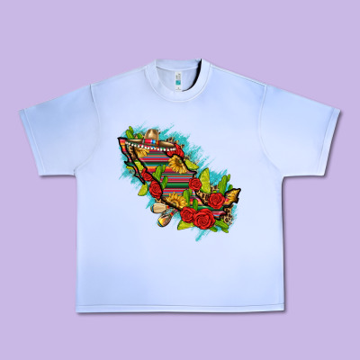 Mexico Map With Leopard And Sunflowers Urban Heavy Tee Designed By Texasbilliewilder