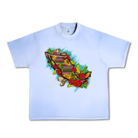 Grape Ice Mexico Map with Leopard and Sunflowers Urban Heavy Tee - texasbilliewilder