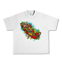 Lunar Rock Mexico Map with Leopard and Sunflowers Urban Heavy Tee - texasbilliewilder