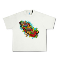Pistachio Mexico Map with Leopard and Sunflowers Urban Heavy Tee - texasbilliewilder
