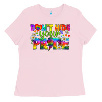 Bubblegum Pink LGBTQ+ Don't Hide Your Pride Ladies Tee - BundleAndBundleShop