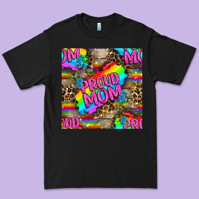 Pride Lgbtq+ Proud Mom With Leoapard Patterns Premium Tee Designed By Bundleandbundleshop