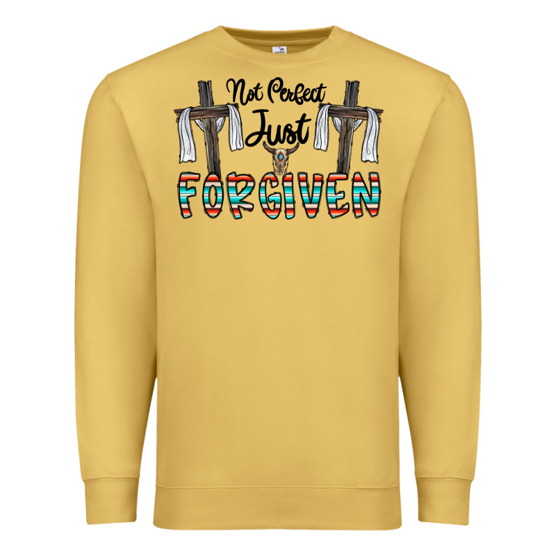 No Perfect Just Forgiven Premium Sweatshirt by CowhideDigitalArt | Teevron
