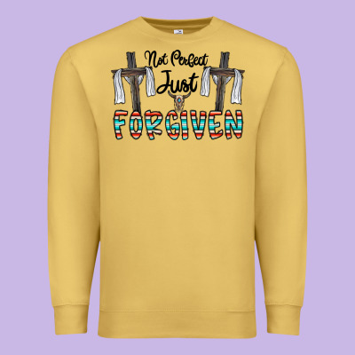 No Perfect Just Forgiven Premium Sweatshirt Designed By Cowhidedigitalart