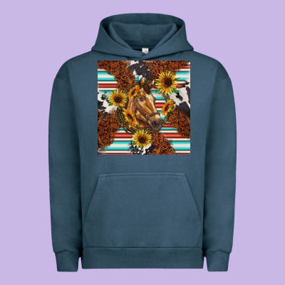 Western Horse Urban Hoodie Designed By Barkaloodesign