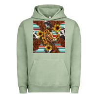 Pigment Oil Green western horse Urban Hoodie - BarkalooDesign