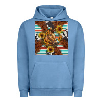 Pigment Pebble Blue western horse Urban Hoodie - BarkalooDesign