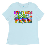 Baby Blue LGBTQ+ Don't Hide Your Pride Ladies Tee - BundleAndBundleShop