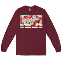 Burgundy cute pig Long Sleeve Tee - TumblerDesignByShophia