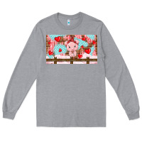 Heather Grey cute pig Long Sleeve Tee - TumblerDesignByShophia