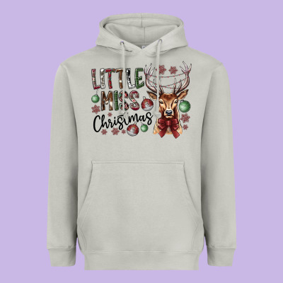 Little Miss Christmas Heavyweight Hoodie Designed By Cowhidedigitalart