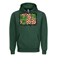 Sports Green halloween ghost background Zipper Hoodie - BundleAndBundleShop