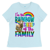 Baby Blue I'm The Rainbow Sheep Of The Family Ladies Tee - BundleAndBundleShop