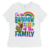White I'm The Rainbow Sheep Of The Family Ladies Tee - BundleAndBundleShop