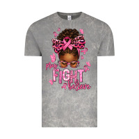 Cloud Rock pray fight believe breast cancer afro messy Vintage Tee - texasbilliewilder