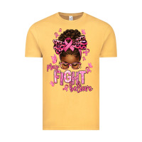 Vintage Mustard pray fight believe breast cancer afro messy Vintage Tee - texasbilliewilder