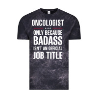 Cloud Black oncologist because badass isn't a job title cool gift Vintage Tee - DesigneFamous
