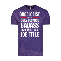 Cloud Purple oncologist because badass isn't a job title cool gift Vintage Tee - DesigneFamous