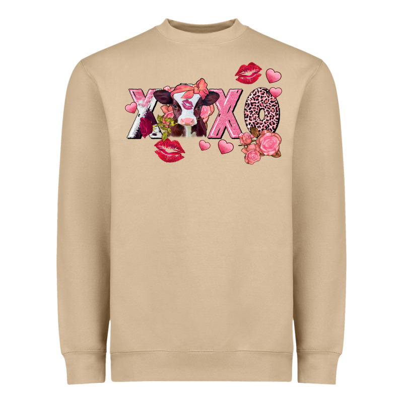 Xoxo Baby Cow Valentine's Day Heavyweight Sweatshirt by FaDigitalArtStudio | Teevron