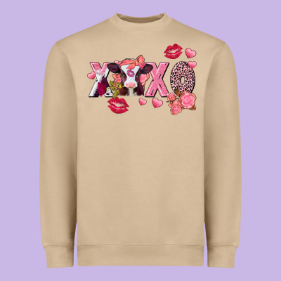 Xoxo Baby Cow Valentine's Day Heavyweight Sweatshirt Designed By Fadigitalartstudio