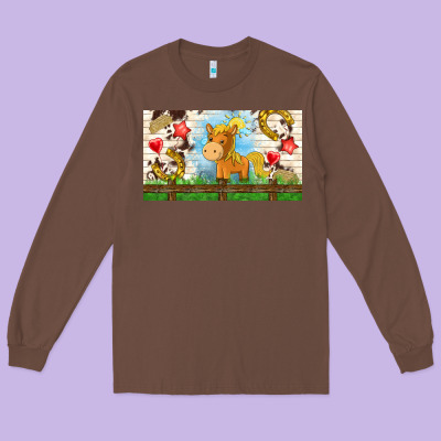 Cute Horse Long Sleeve Tee Designed By Tumblerdesignbyshophia