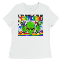 White LGBTQ Gaylien Tumbler Ladies Tee - BundleAndBundleShop