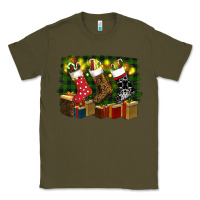 Army Green Christmas Santa Socks Classic Tee - RanaPortraitStore