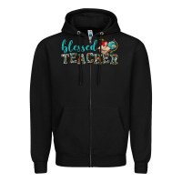 Black blessed teacher Zipper Hoodie - BundleAndBundleShop