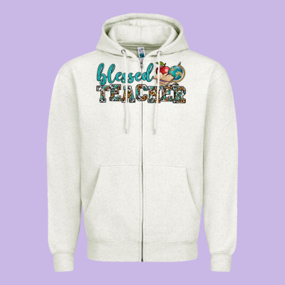 Blessed Teacher Zipper Hoodie Designed By Bundleandbundleshop