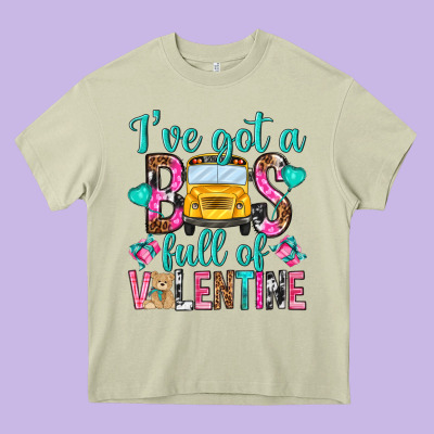 Ive Got A Bus Full Of Valentine Heavy Core Tee Designed By Nancycooperartshop