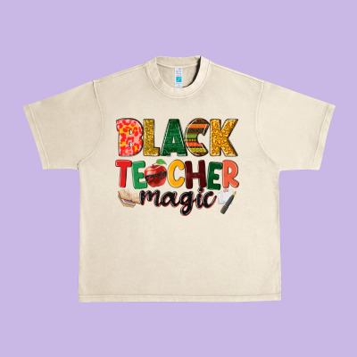 Black Teacher Magic Urban Heavy Tee Designed By Nancycooperartshop