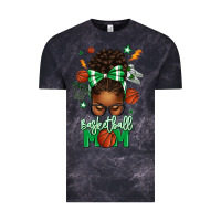 Cloud Black Basketball Mom Afro Messy Bun Vintage Tee - texasbilliewilder