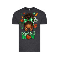 Vintage Black Basketball Mom Afro Messy Bun Vintage Tee - texasbilliewilder