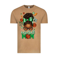 Vintage Camel Basketball Mom Afro Messy Bun Vintage Tee - texasbilliewilder