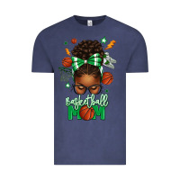 Basketball Mom Afro Messy Bun Vintage Tee | Teevron