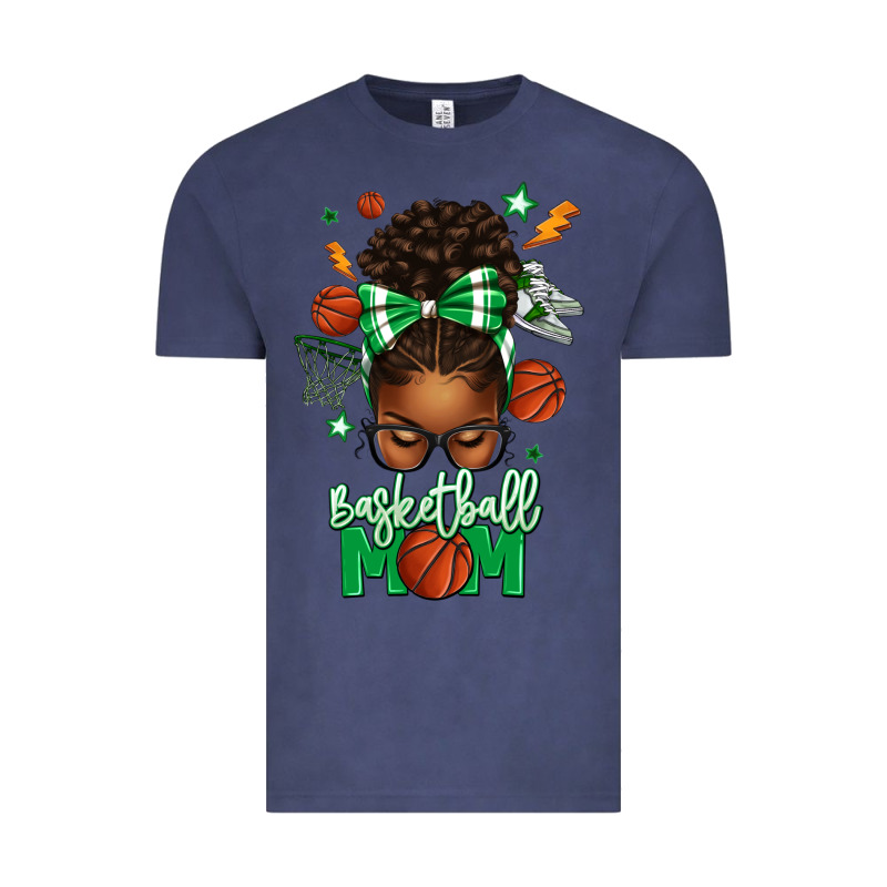 Basketball Mom Afro Messy Bun Vintage Tee by texasbilliewilder | Teevron