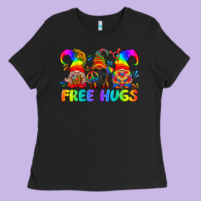 Lgbtq Free Hugs Gnomes Ladies Tee Designed By Bundleandbundleshop