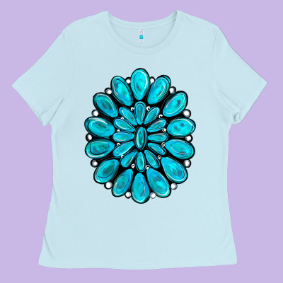 Turquoise Gemstone Jewelny Ladies Tee Designed By Ranaportraitstore
