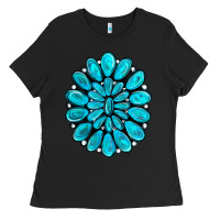 Black turquoise gemstone jewelny Ladies Tee - RanaPortraitStore