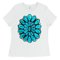 White turquoise gemstone jewelny Ladies Tee - RanaPortraitStore