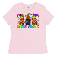 Bubblegum Pink LGBTQ Free Hugs Gnomes Ladies Tee - BundleAndBundleShop