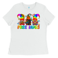 White LGBTQ Free Hugs Gnomes Ladies Tee - BundleAndBundleShop